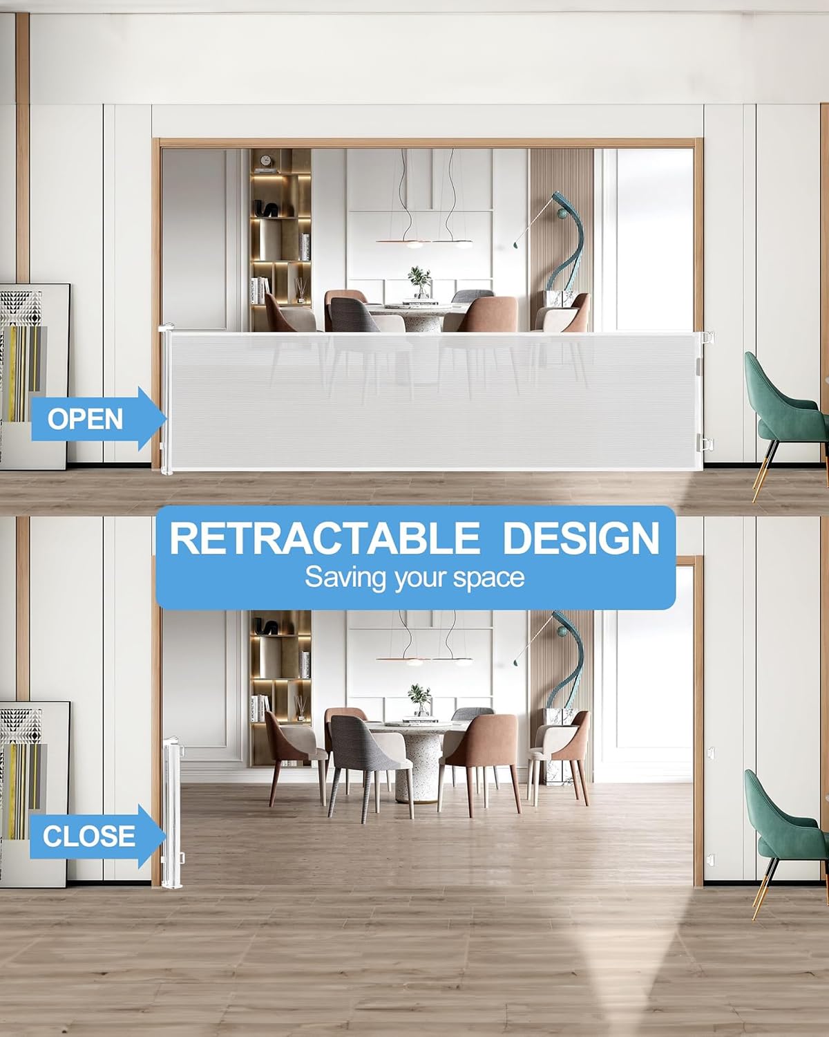 Veraste Retractable Baby Gate - Extra Wide 33 x 118