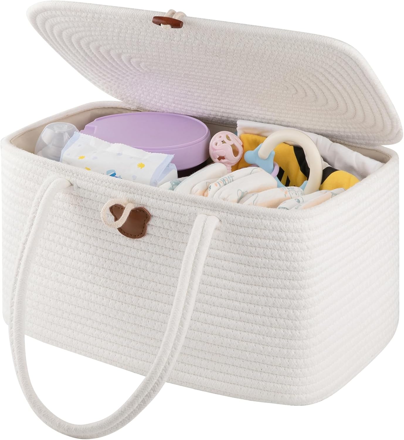 OIAHOMY Diaper Caddy Organizer for Baby White