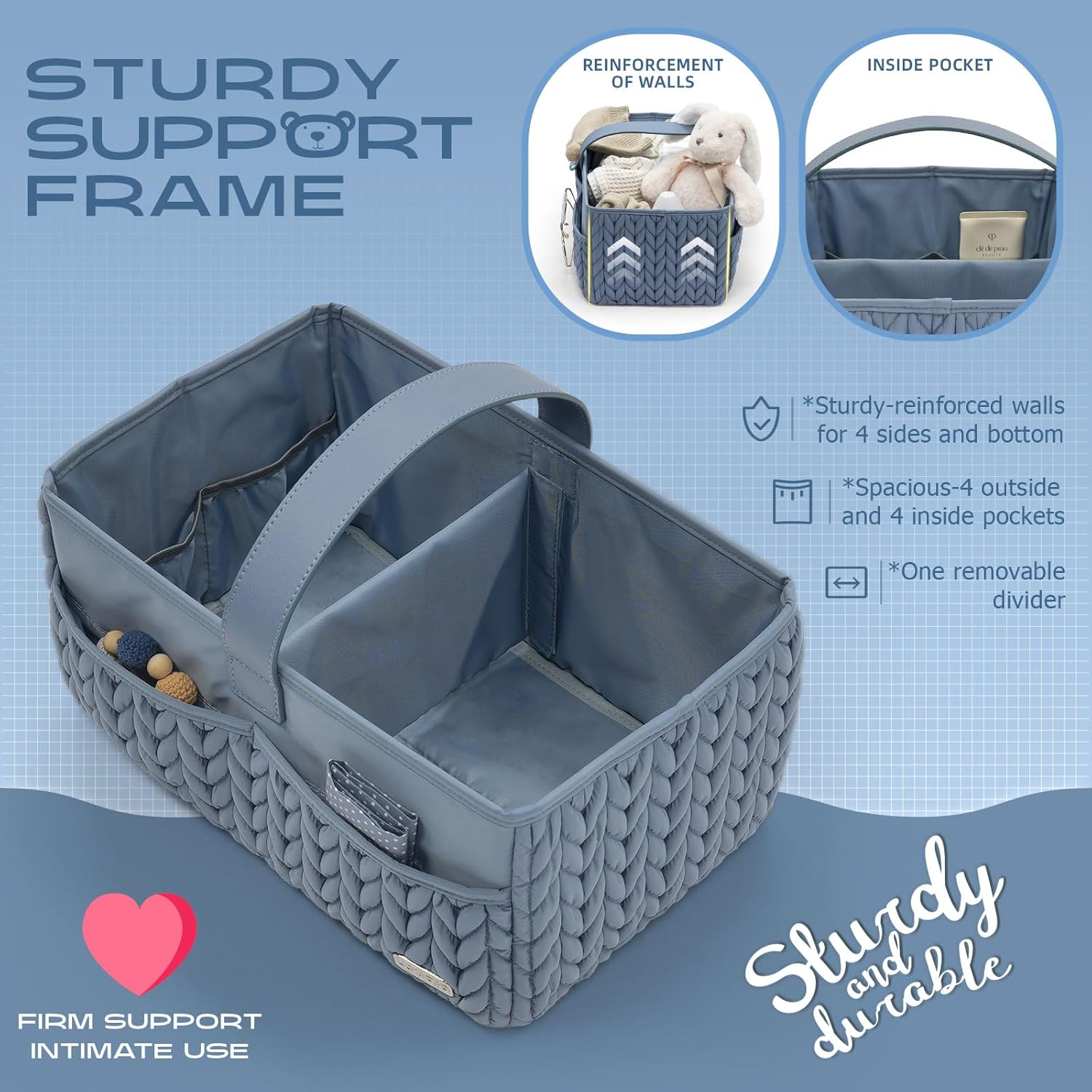 LUKJOJO Luxury Baby Diaper Caddy with Organizer