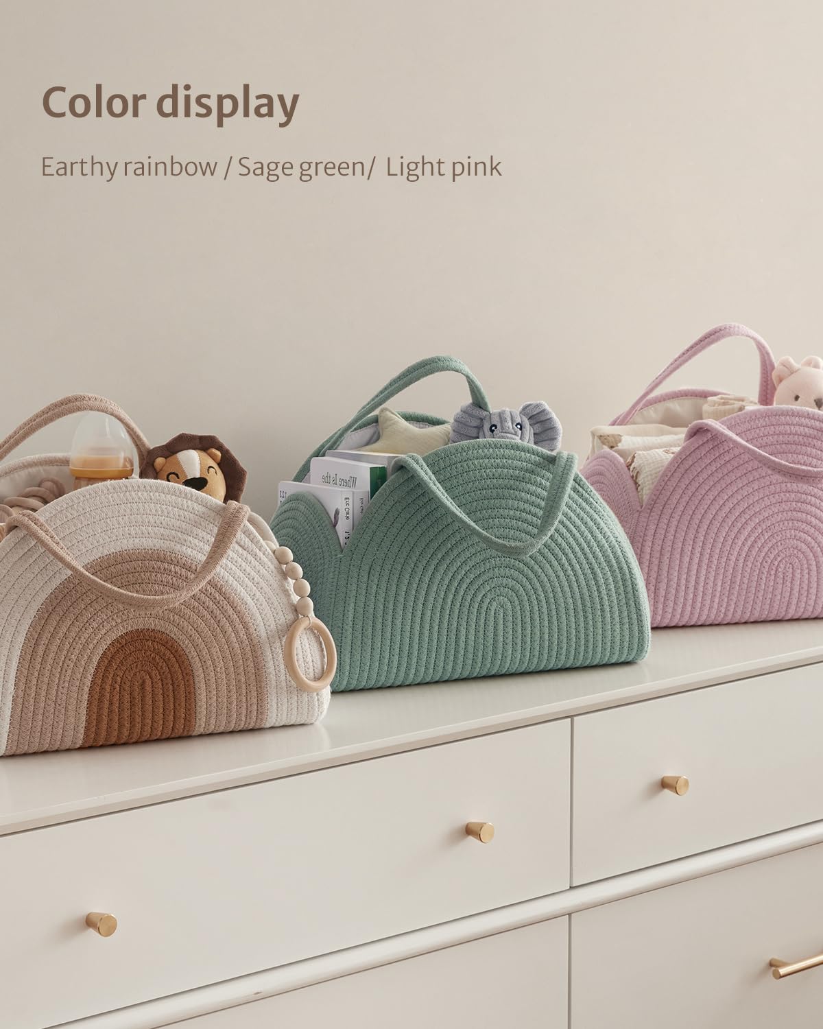 Blissful Diary Baby Diaper Caddy Organizer Basket
