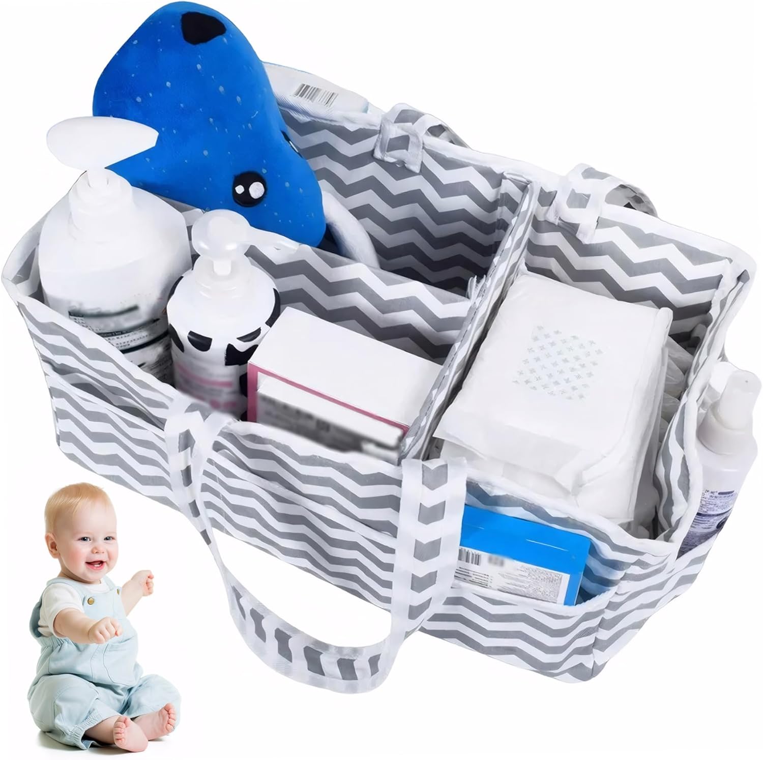 Comebachome Diaper Caddy Organizer with Multi-Pockets 1