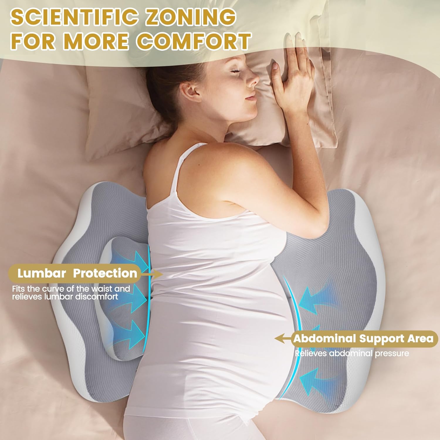 URMYWO Pregnancy Pillow Set - 4 Piece with Adjustable Velcro