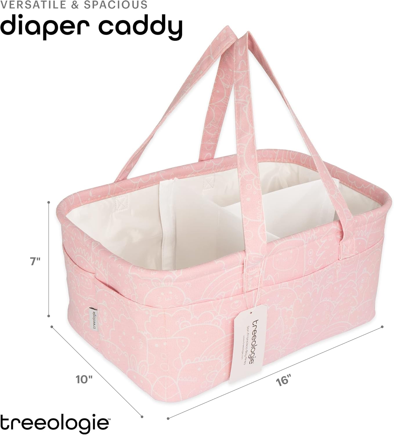 Treeologie Baby Diaper Caddy Organizer Basket - Pink
