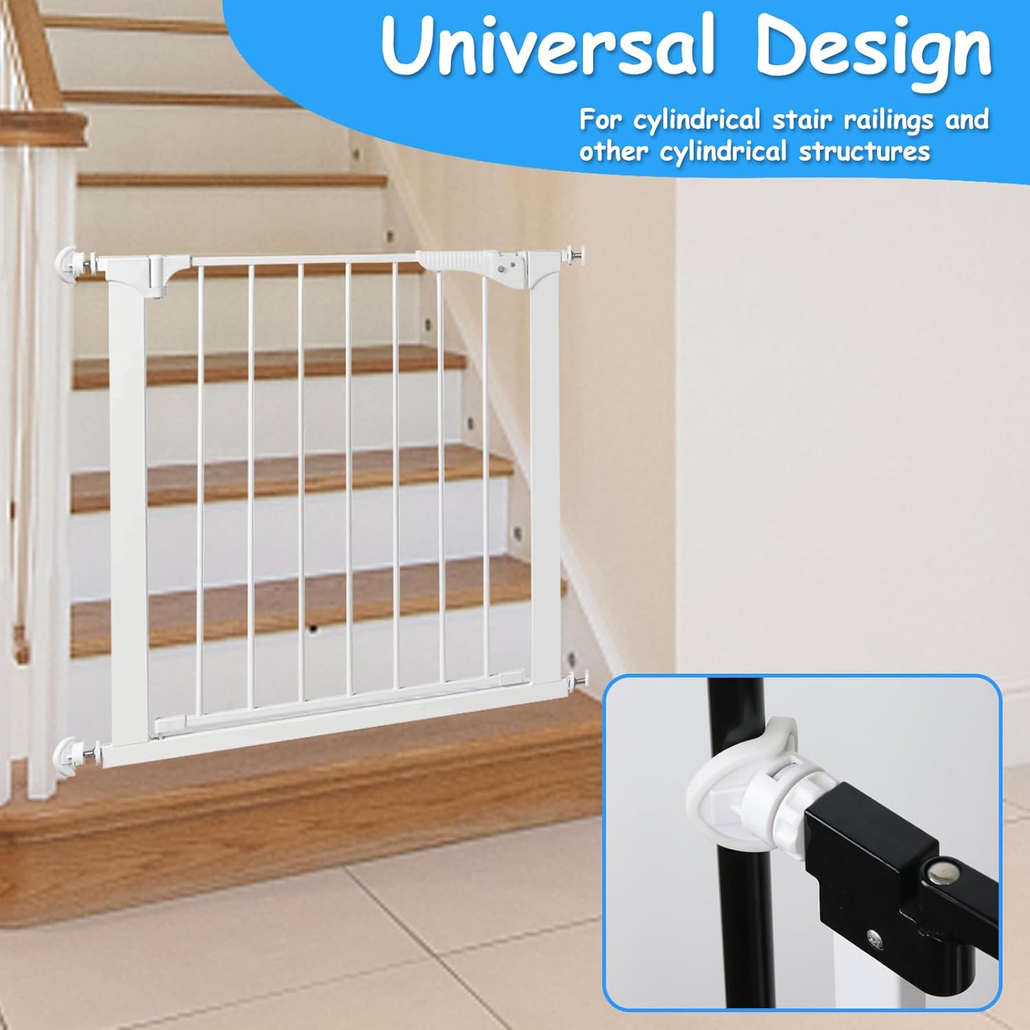 2 Pack Universal Baby Gate Banister Adapter No Drilling White