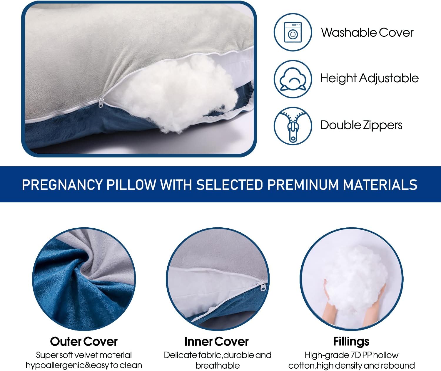Cauzyart Pregnancy Pillow with U-Shape Design 1