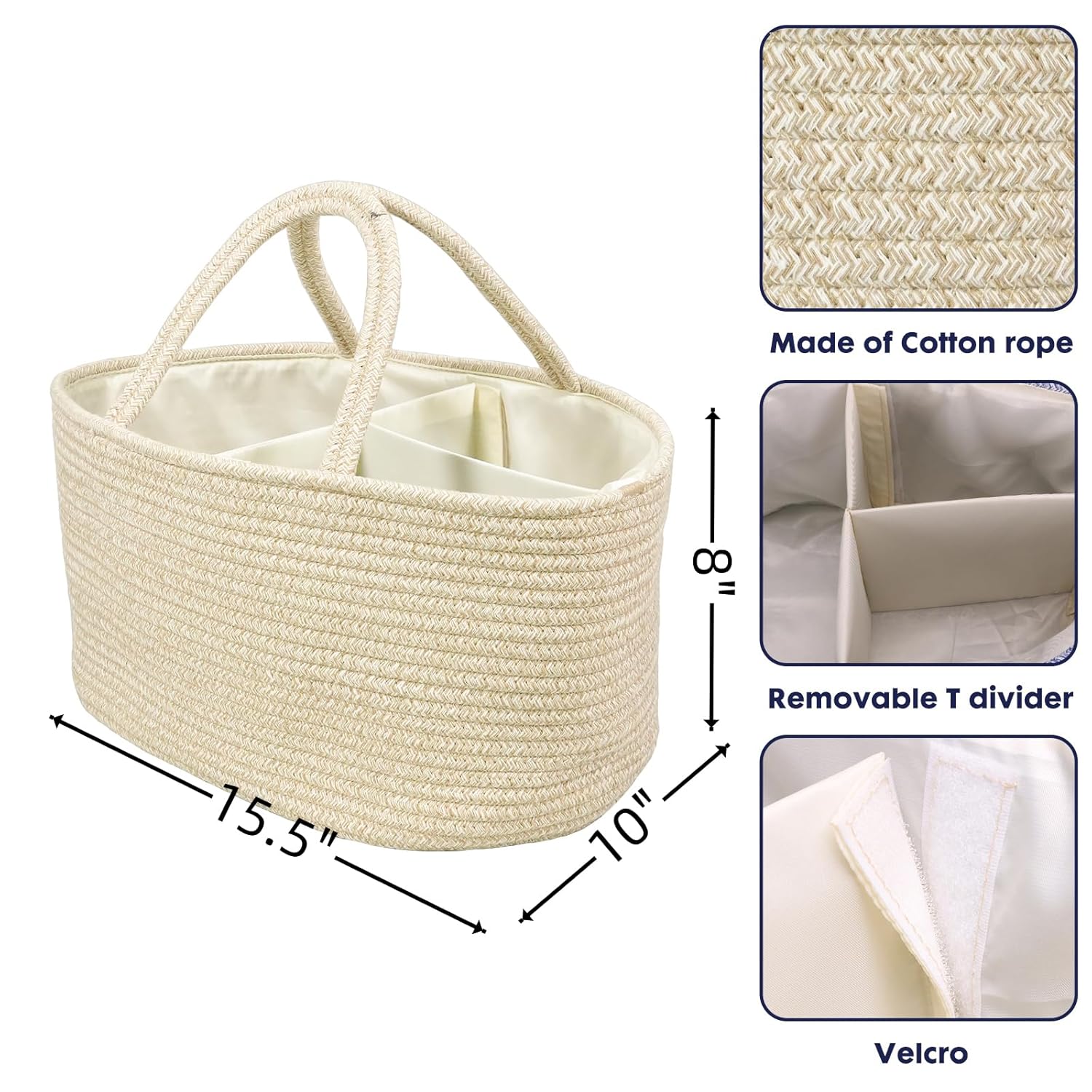 Large Baby Diaper Caddy Organizer with Removable Dividers 1