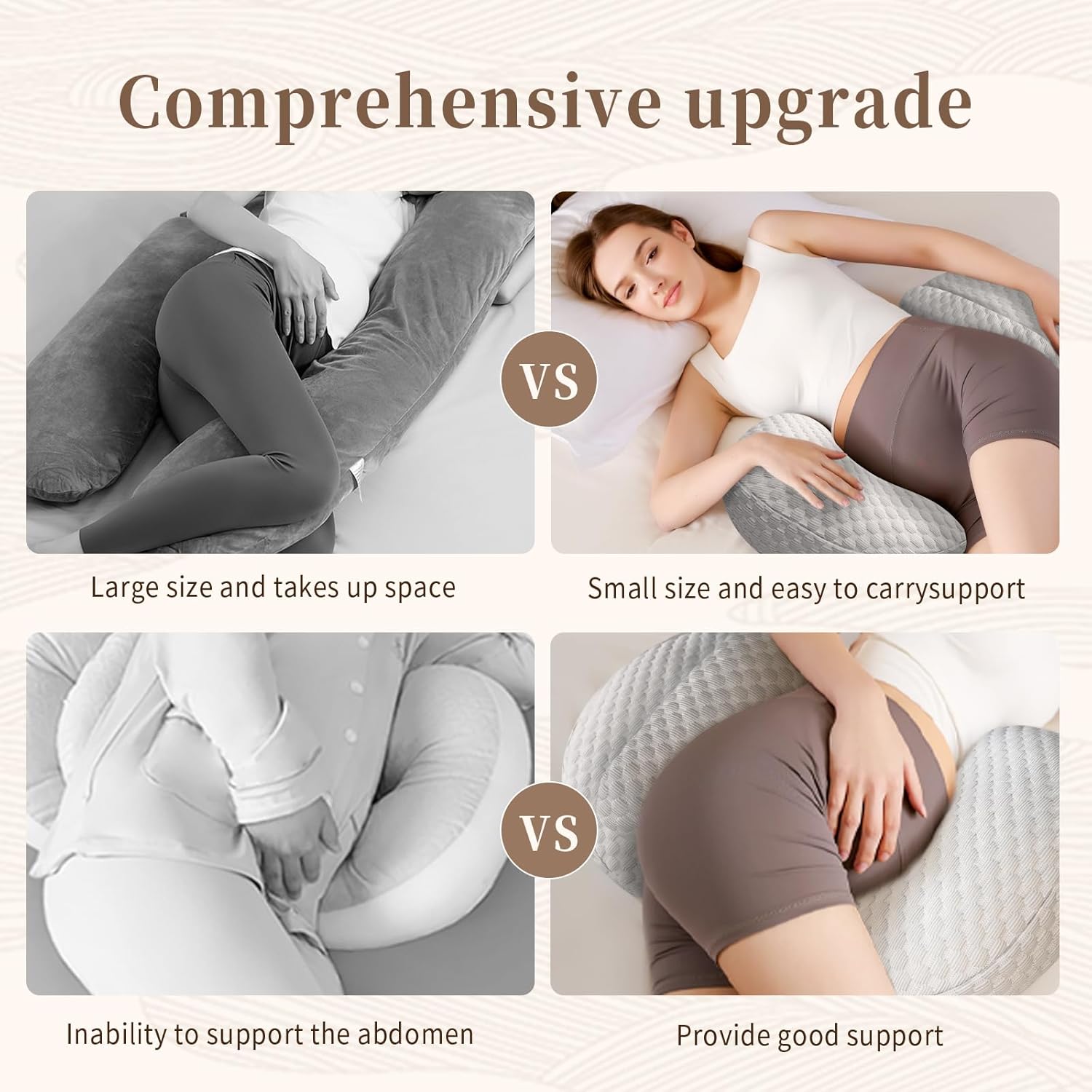 Cococu Cooling Pregnancy Pillow with Adjustable Wedge Support - Grey