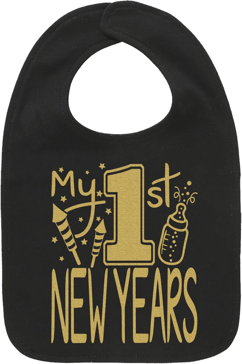 Aidens Corner Gold Flake New Year Baby Bib Set