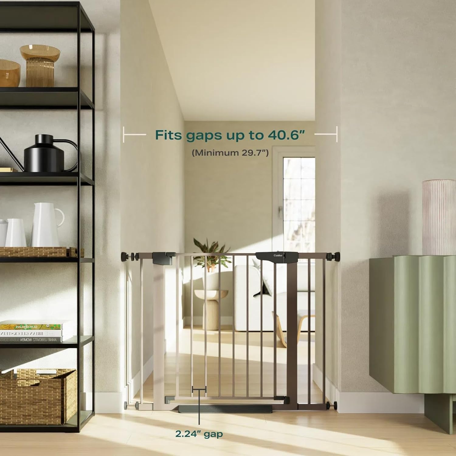 Cumbor 297-406 Durable Stair Safety Gate for Kids and Pets