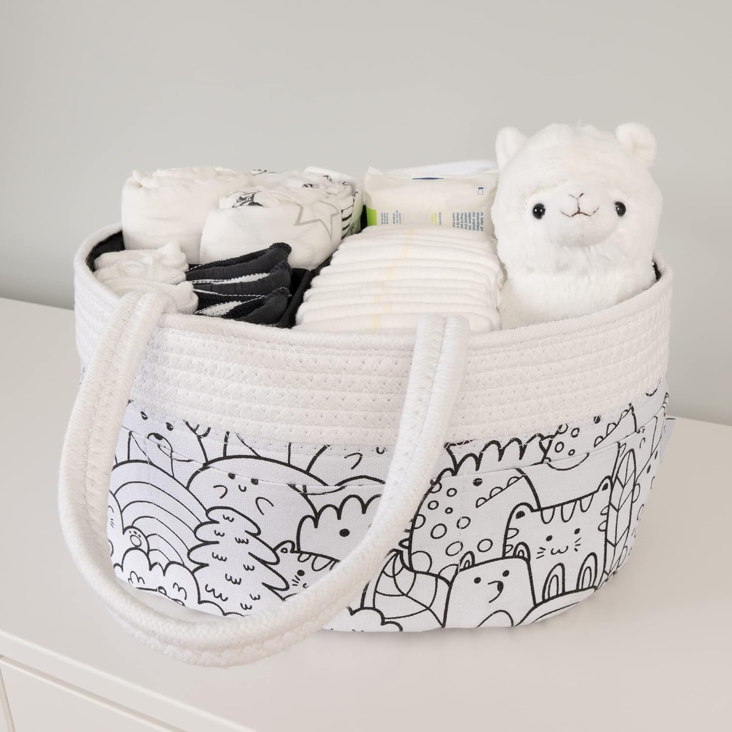 Treeologie Baby Rope Canvas Diaper Caddy Organizer