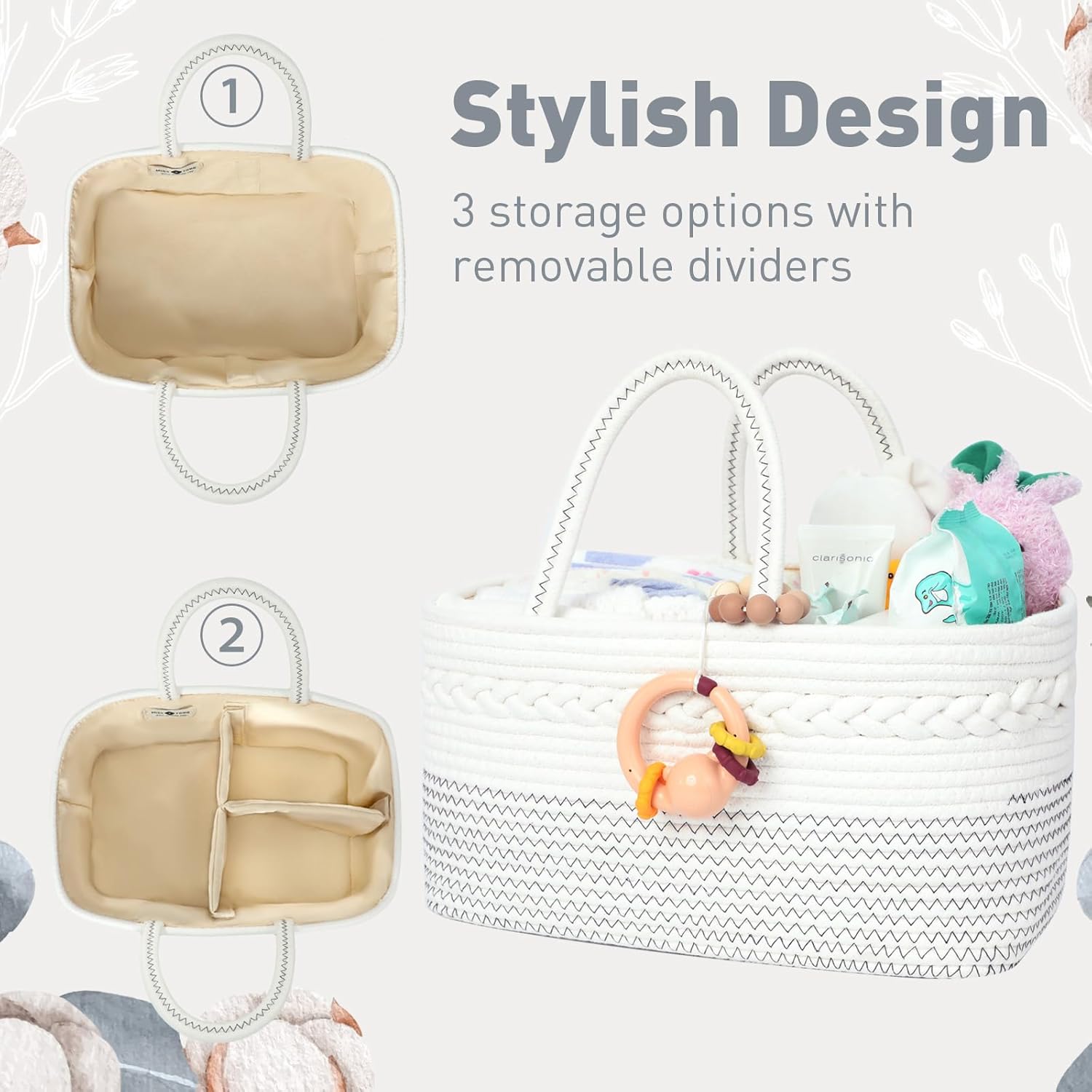 Miss Fong Diaper Caddy Organizer Portable Baby Basket
