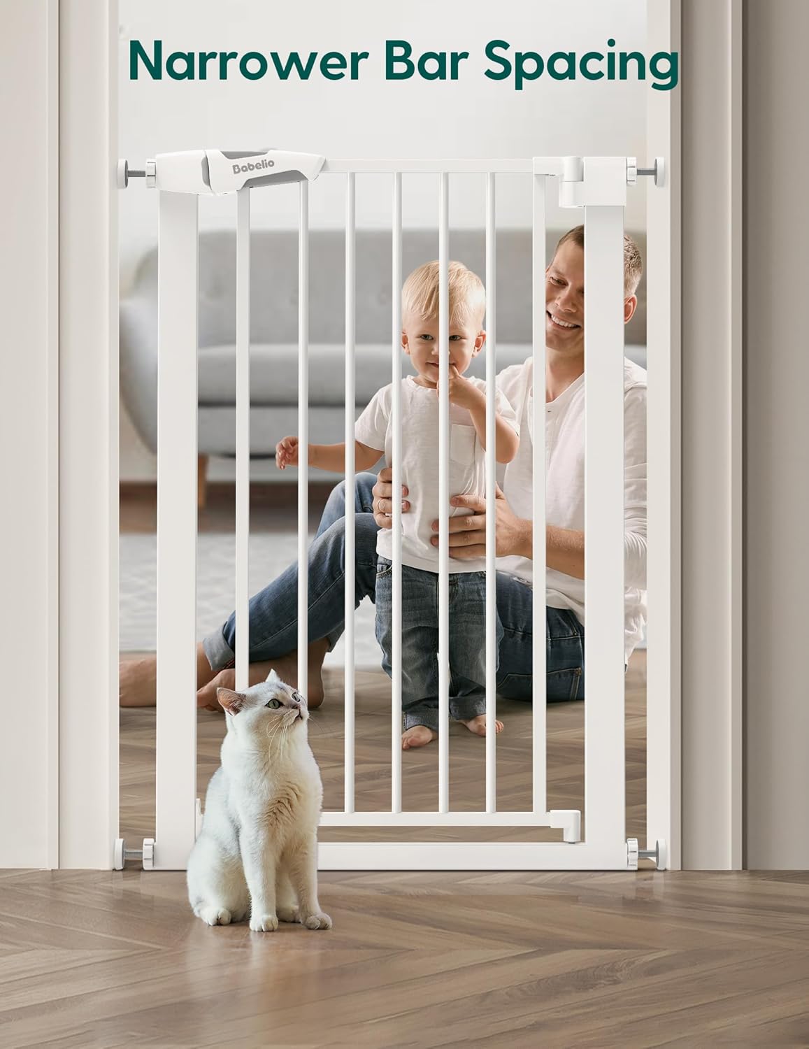 BABELIO 36 Tall Narrow Baby Gate with Auto-Close