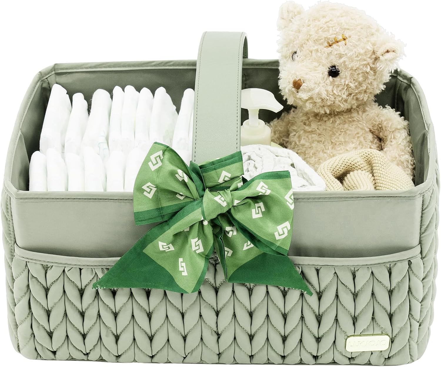 LUKJOJO Luxury Baby Diaper Caddy with Tote Bag