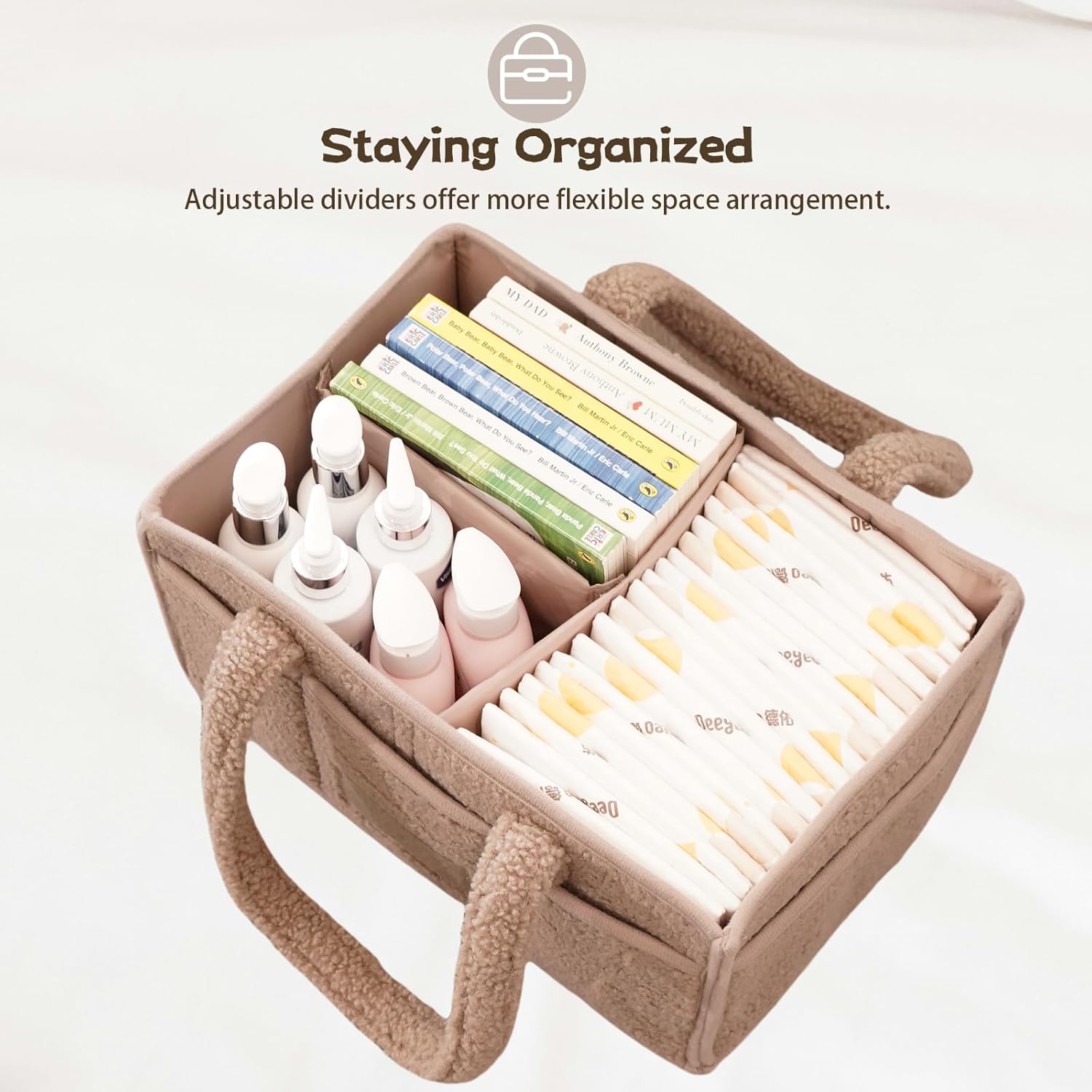 Luxury Little Diaper Caddy Organizer with Removable Dividers 1