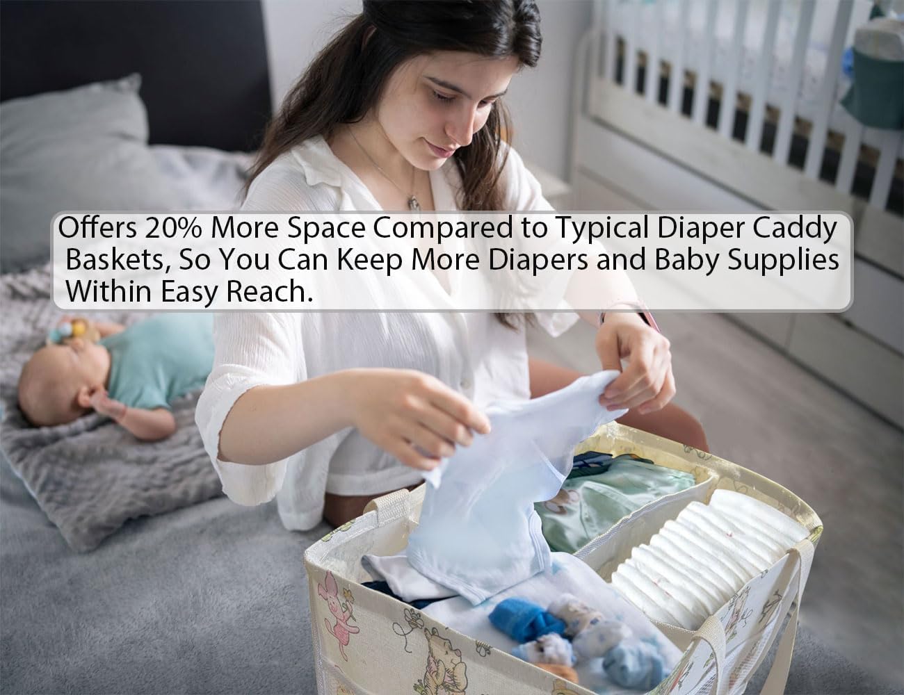 Extra Large Winnie Baby Diaper Caddy with Handles 1
