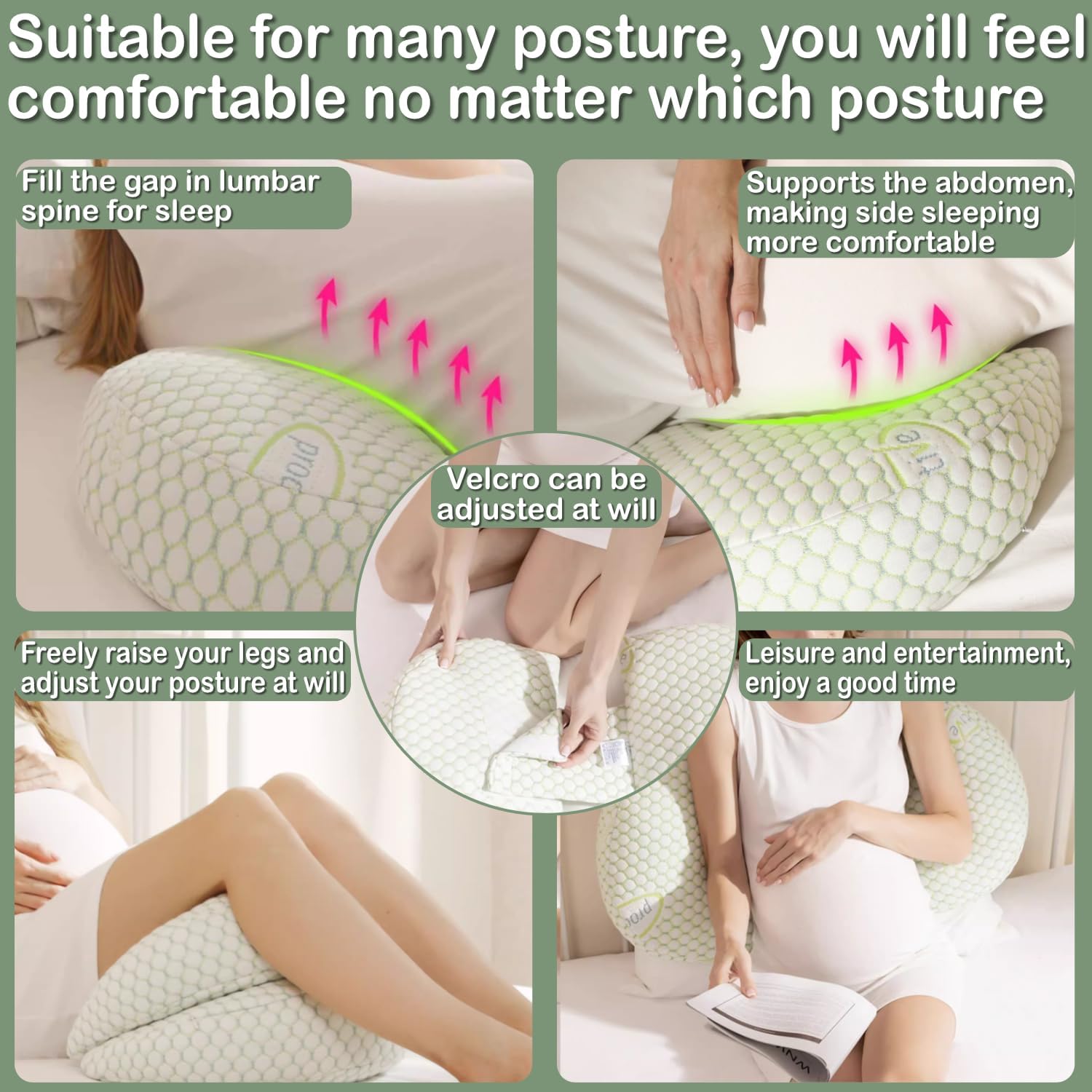 Oskeray Pregnancy Pillow with Adjustable Cover 1