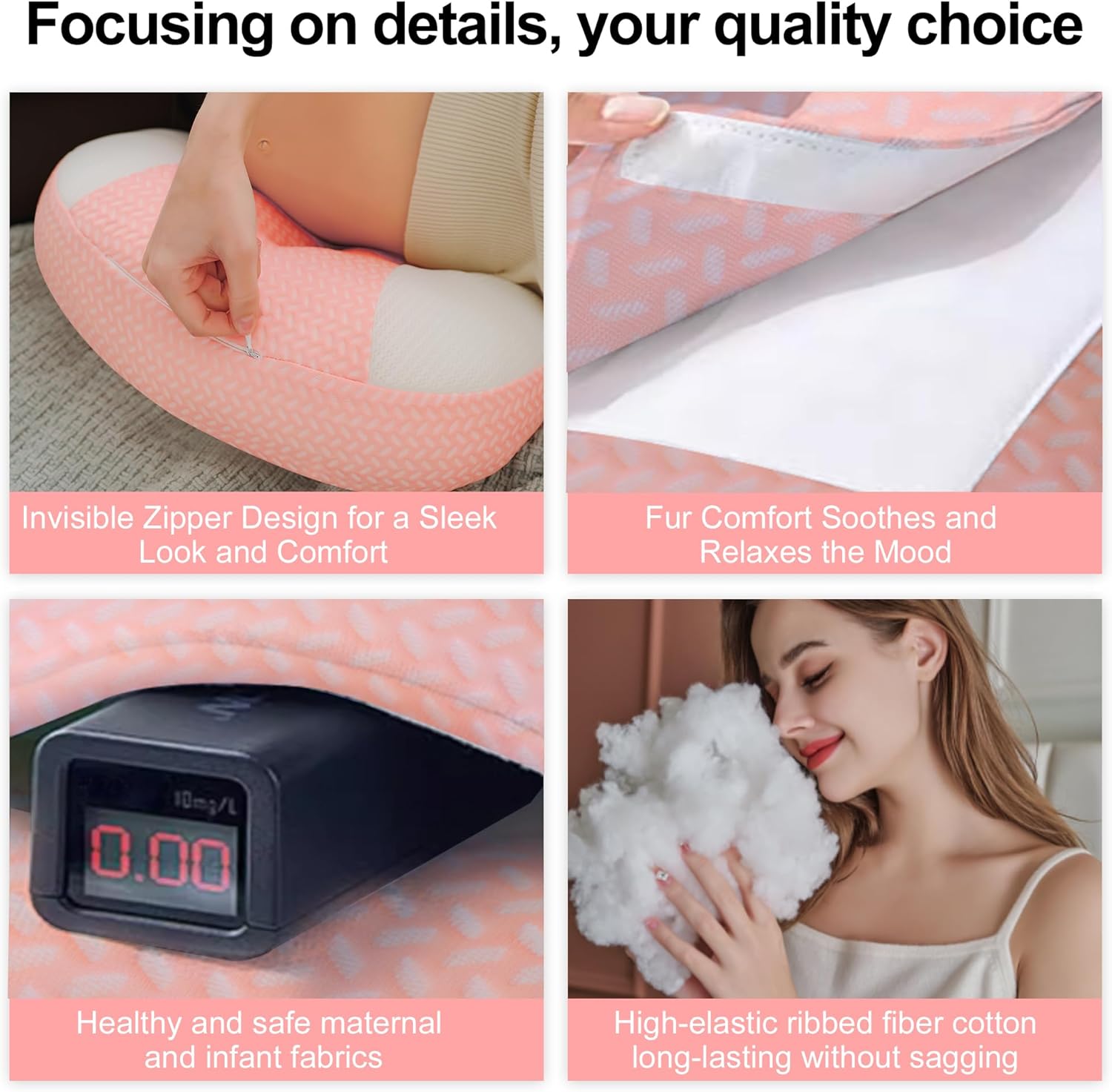Cooling Pregnancy Pillow with Ice Silk and Breathable Design