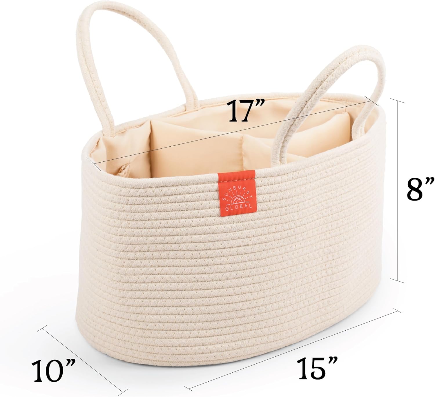 SUNBURST GLOBAL Diaper Caddy Organizer - Nursery Essential