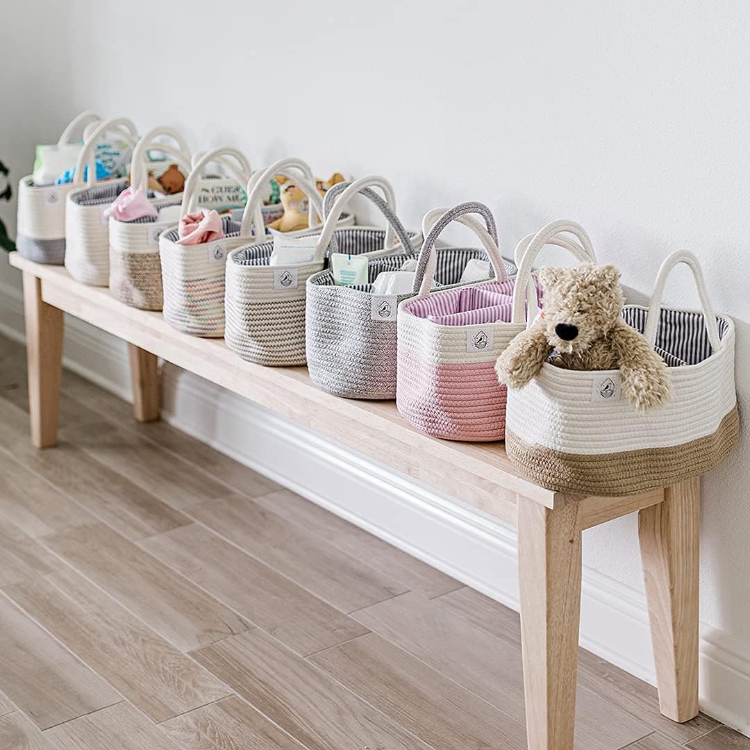 OrganiHaus Brown Diaper Caddy Organizer for Baby 1
