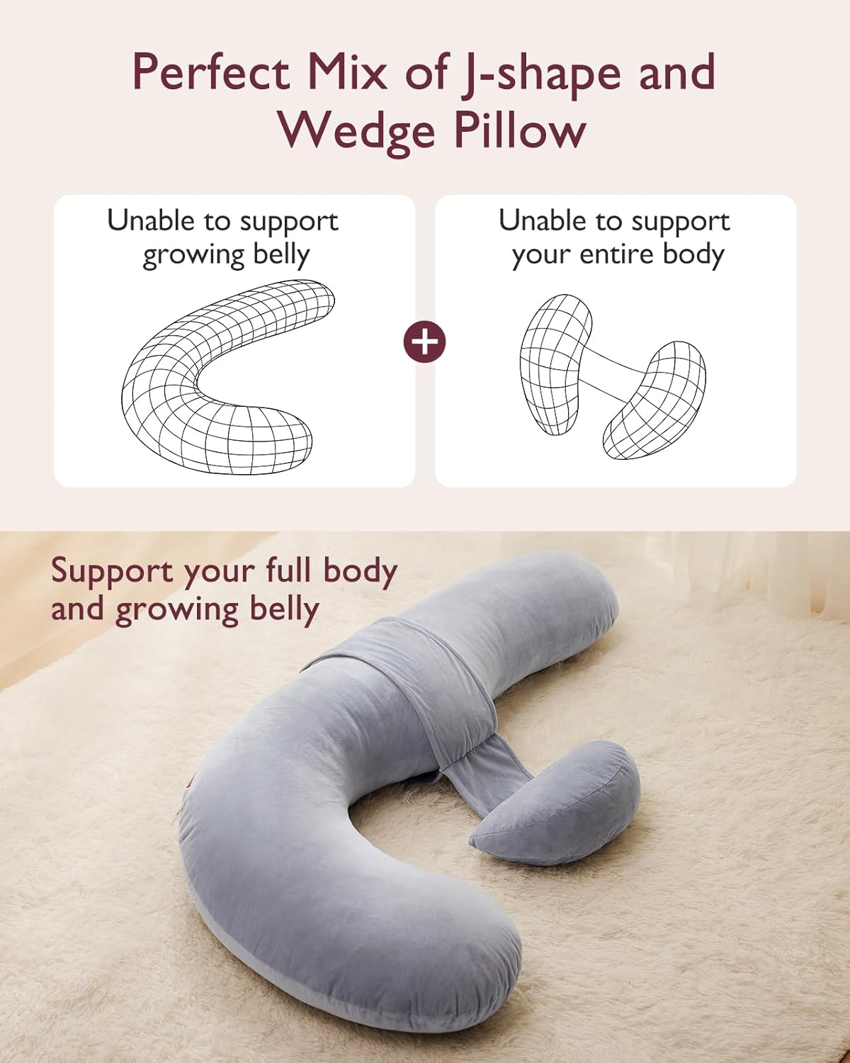 Momcozy Pregnancy Pillow with Adjustable Wedge