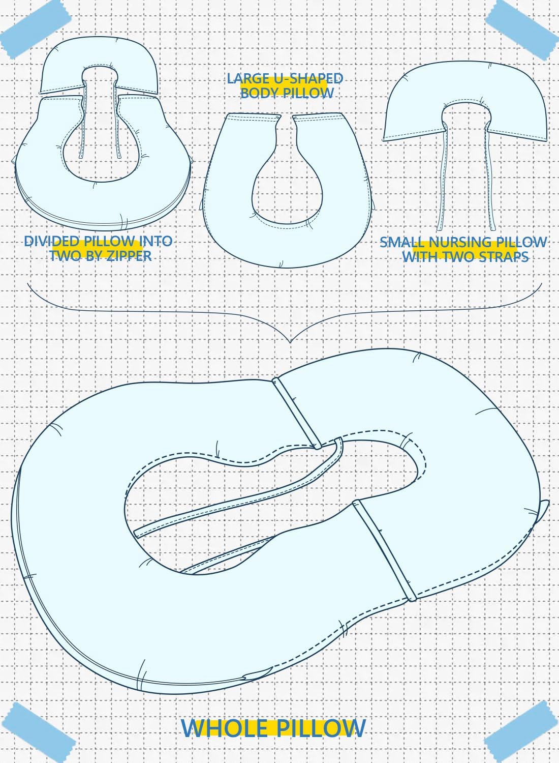 INSEN Pregnancy Pillow with Detachable Design 1