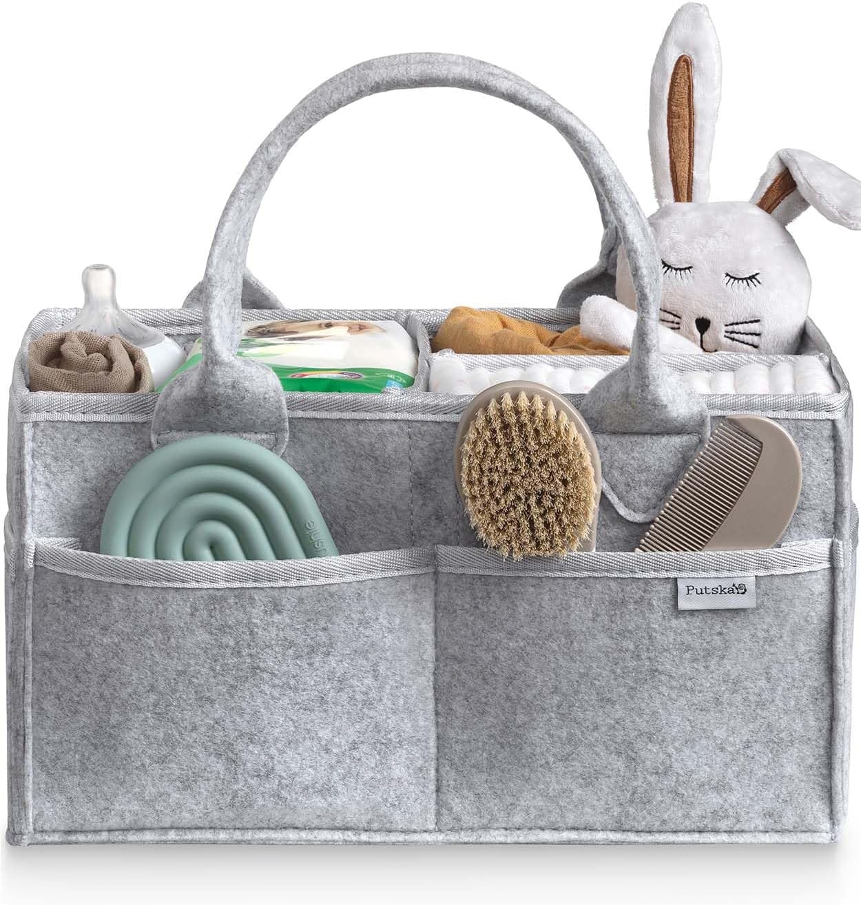 Putska Baby Diaper Caddy Organizer - Grey Extra Large