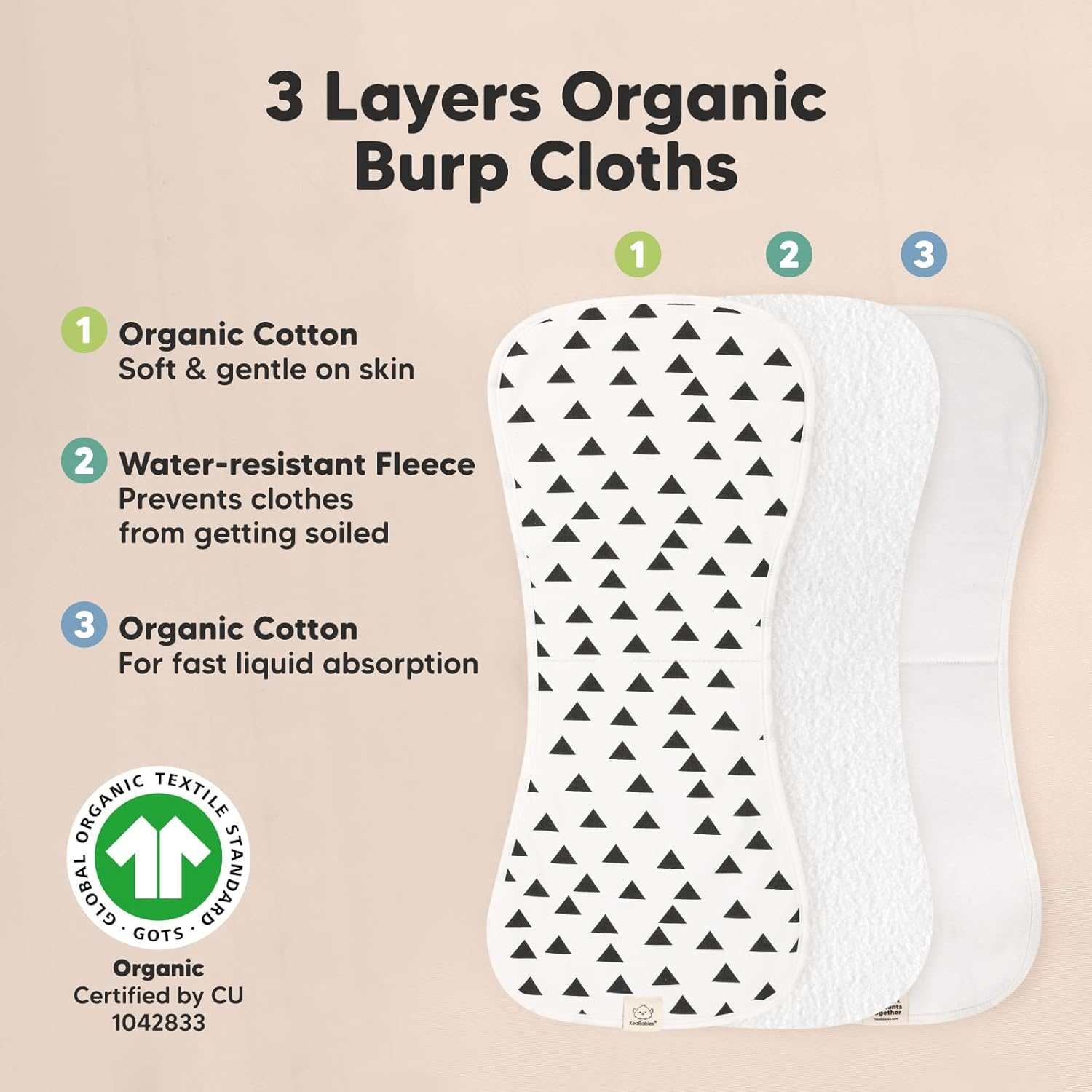 KeaBabies Diaper Caddy Organizer with 5 Pack Burp Cloths