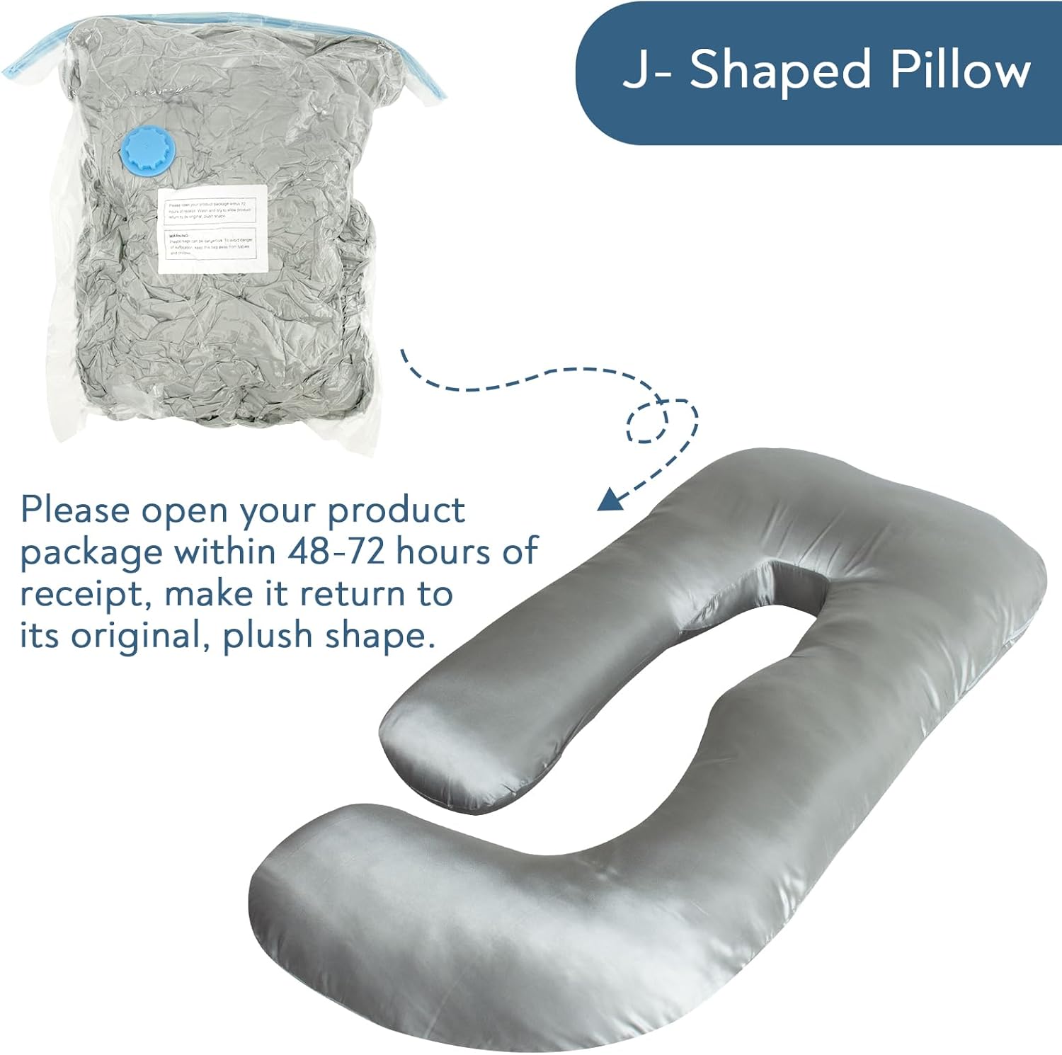 Magik Kover Silky Satin Maternity Pillow - Grey