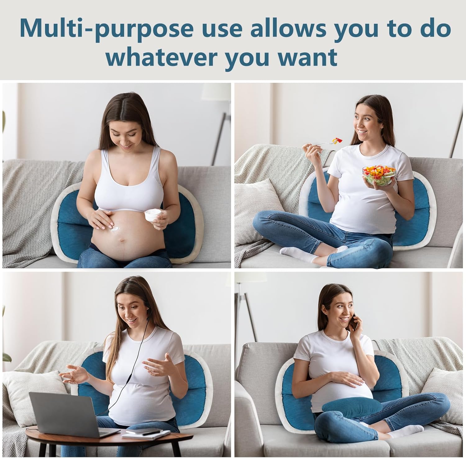 VSTM Pregnancy Pillow with Adjustable Width and Soft Faux Fur