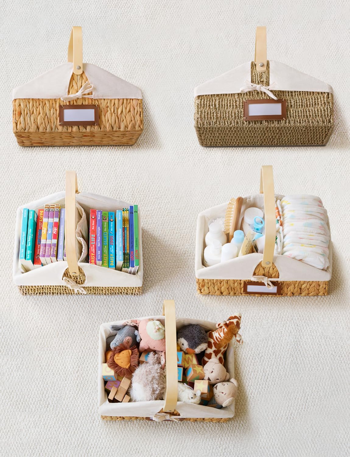StorageWorks Wicker Diaper Caddy Organizer with Liner