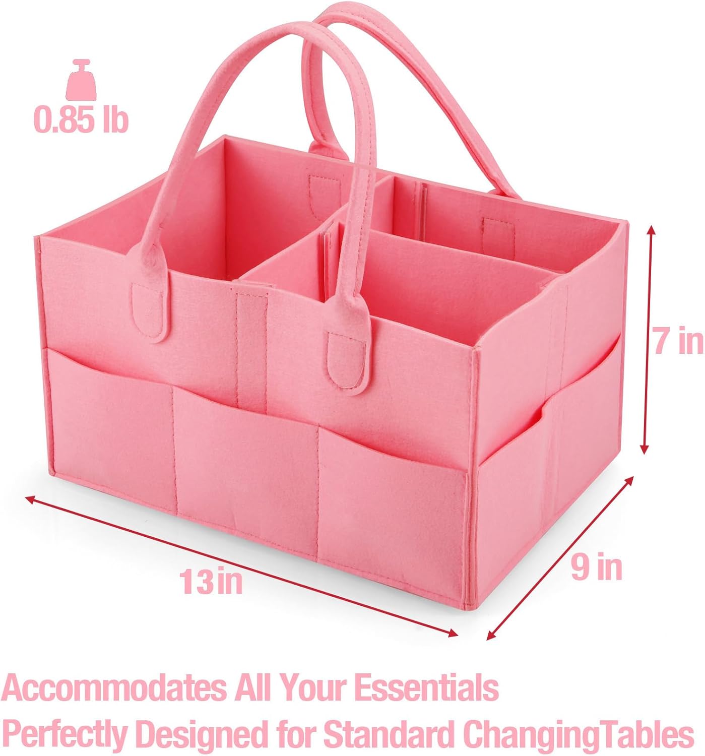 PandaEar Baby Diaper Caddy Organizer Pink