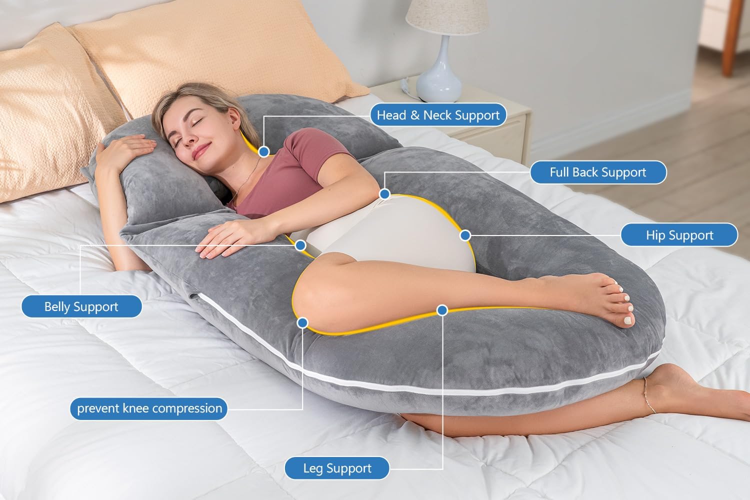 INSEN Pregnancy Pillow with Detachable Design 1