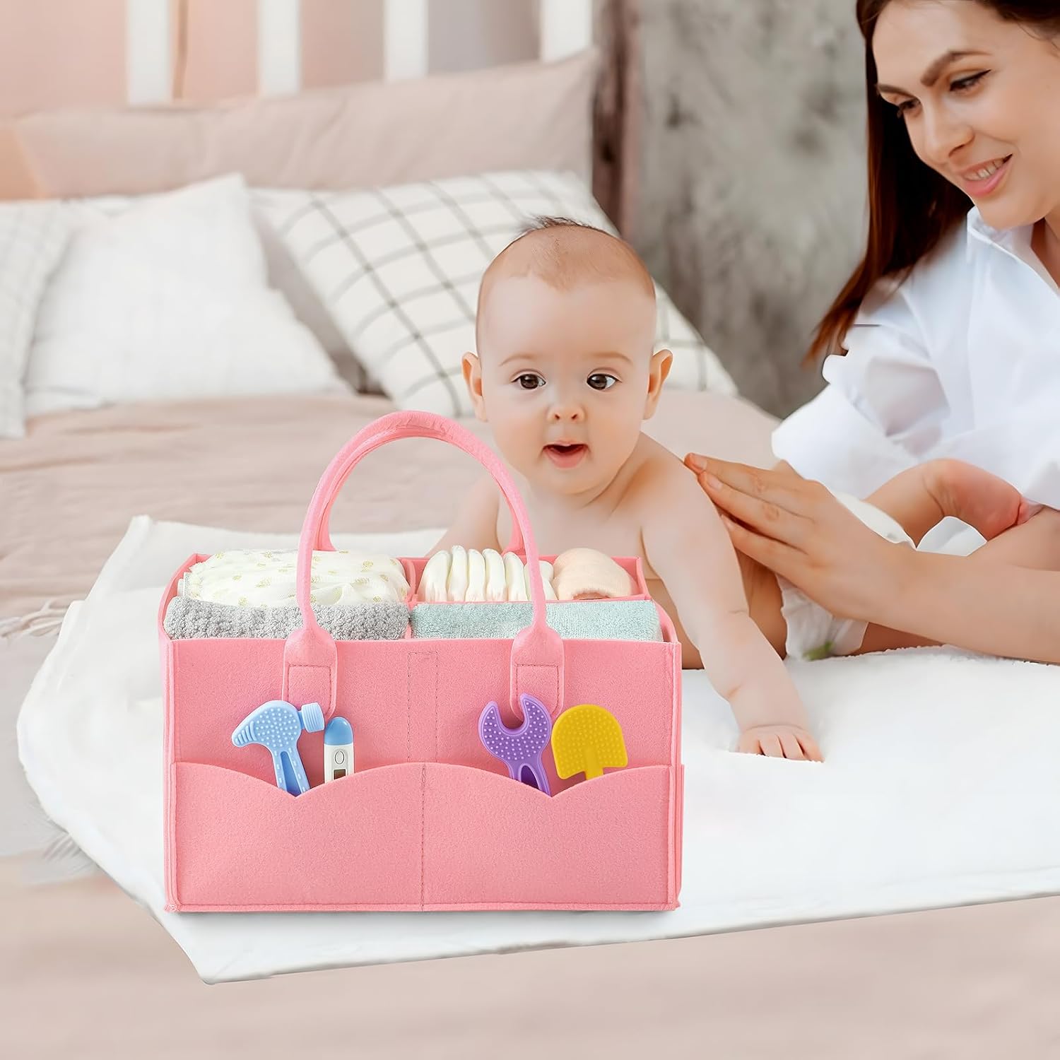 PandaEar 2 Pack Baby Diaper Caddy Organizer 1