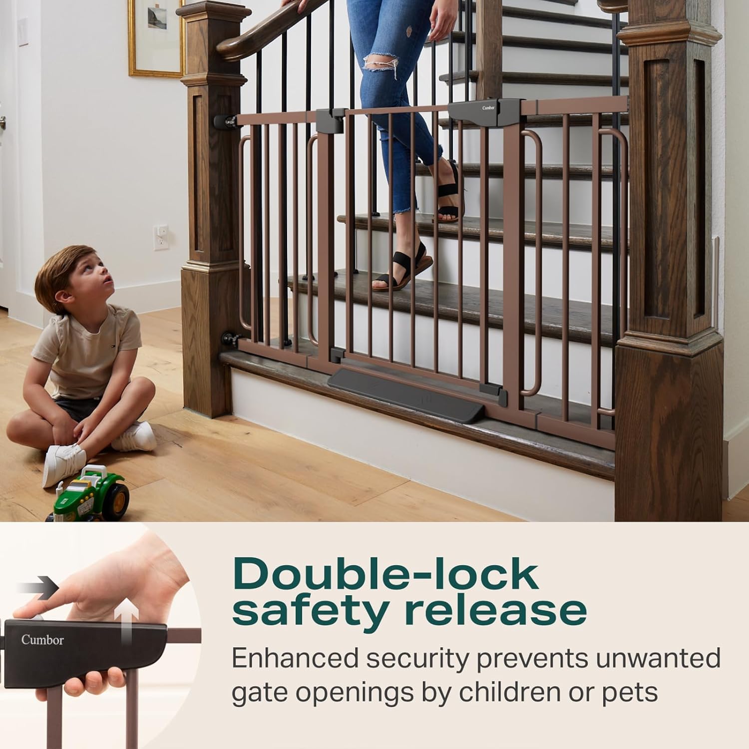 Cumbor Extra Wide Baby Gate for Stairs and Doors