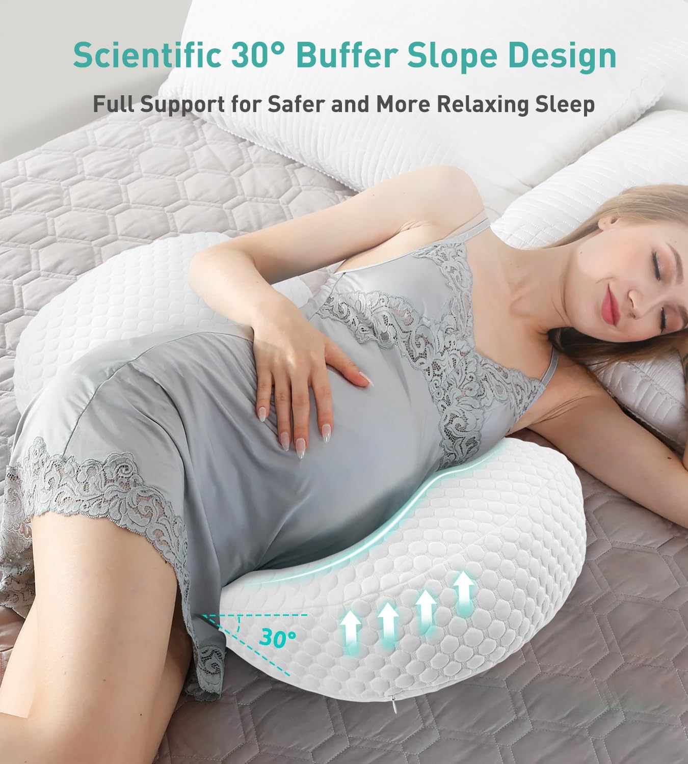 DONAMA Pregnancy Pillow Cooling with Adjustable Support 1