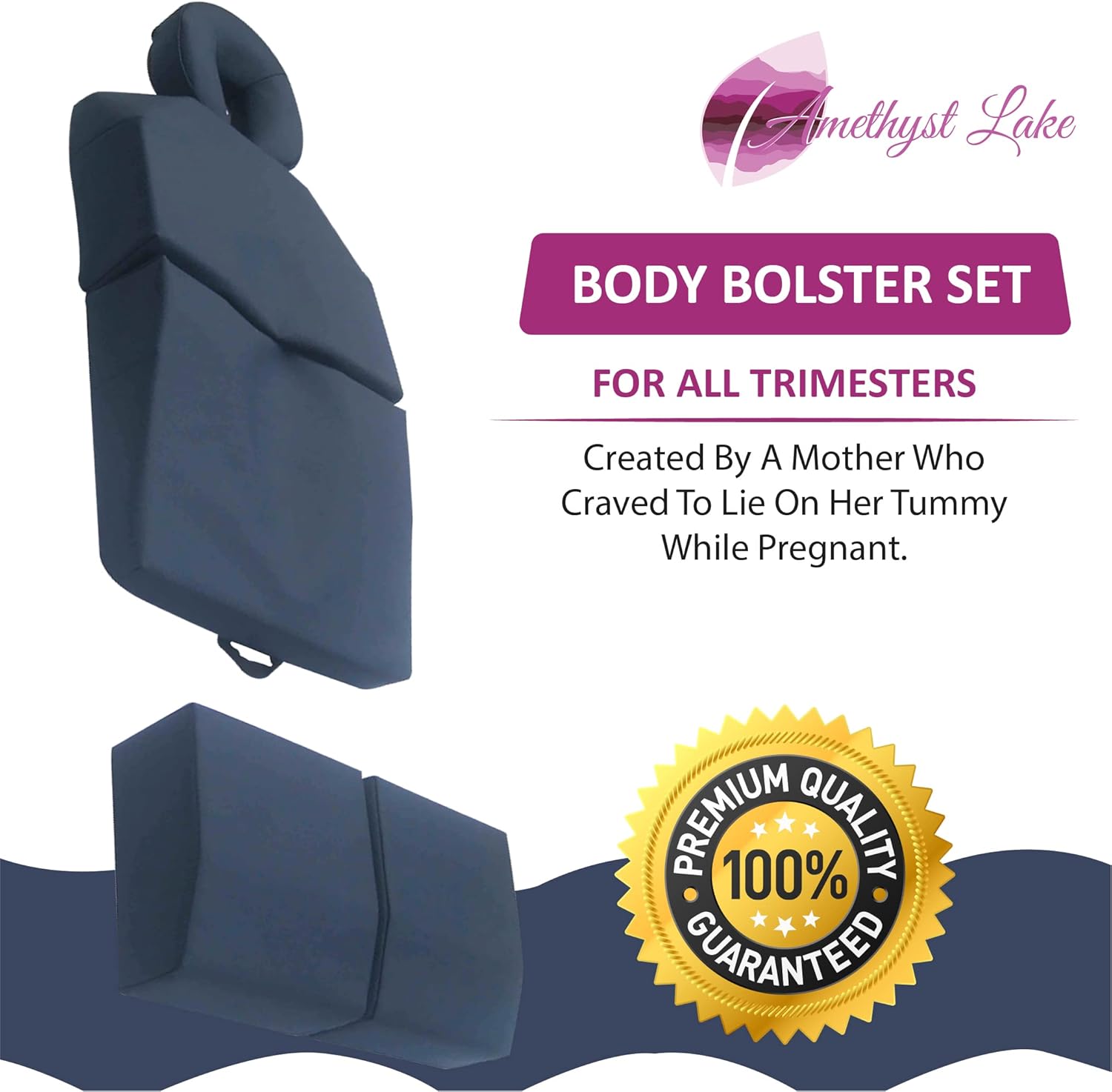 Amethyst Lake Pregnancy Massage Cushion with Headrest