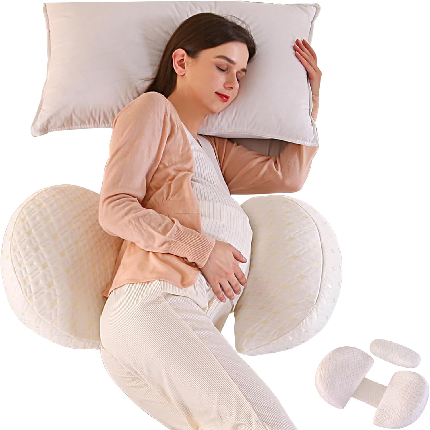 BATTOP Pregnancy Wedge Pillow with Cooling Cover