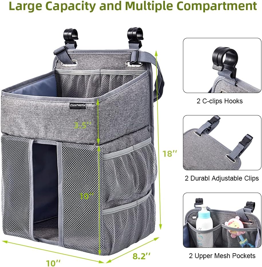 Clearworld Hanging Diaper Caddy Organizer for Changing Table and Crib