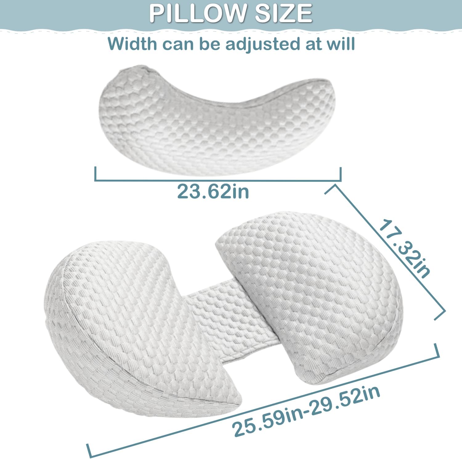 Bolloco Pregnancy Pillow with Adjustable Support and Detachable Cover