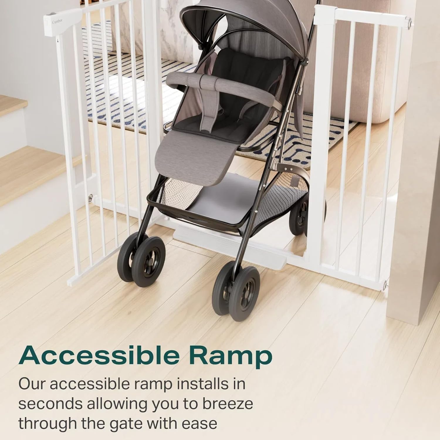 Cumbor Extra Tall 36 Baby Gate for Stairs and Entryways