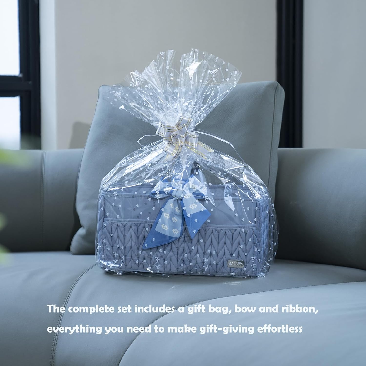 LUKJOJO Luxury Baby Diaper Caddy with Organizer