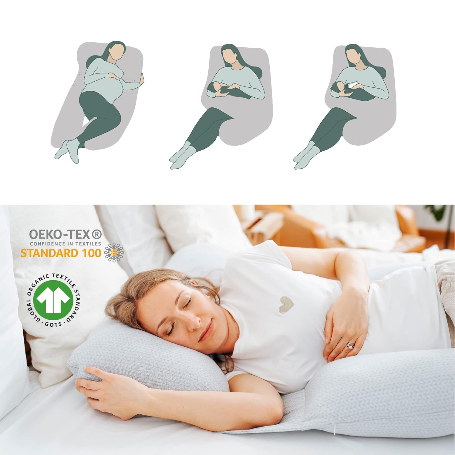 Babymoov XXL BLove Maternity Pillow - Organic Pregnancy Support