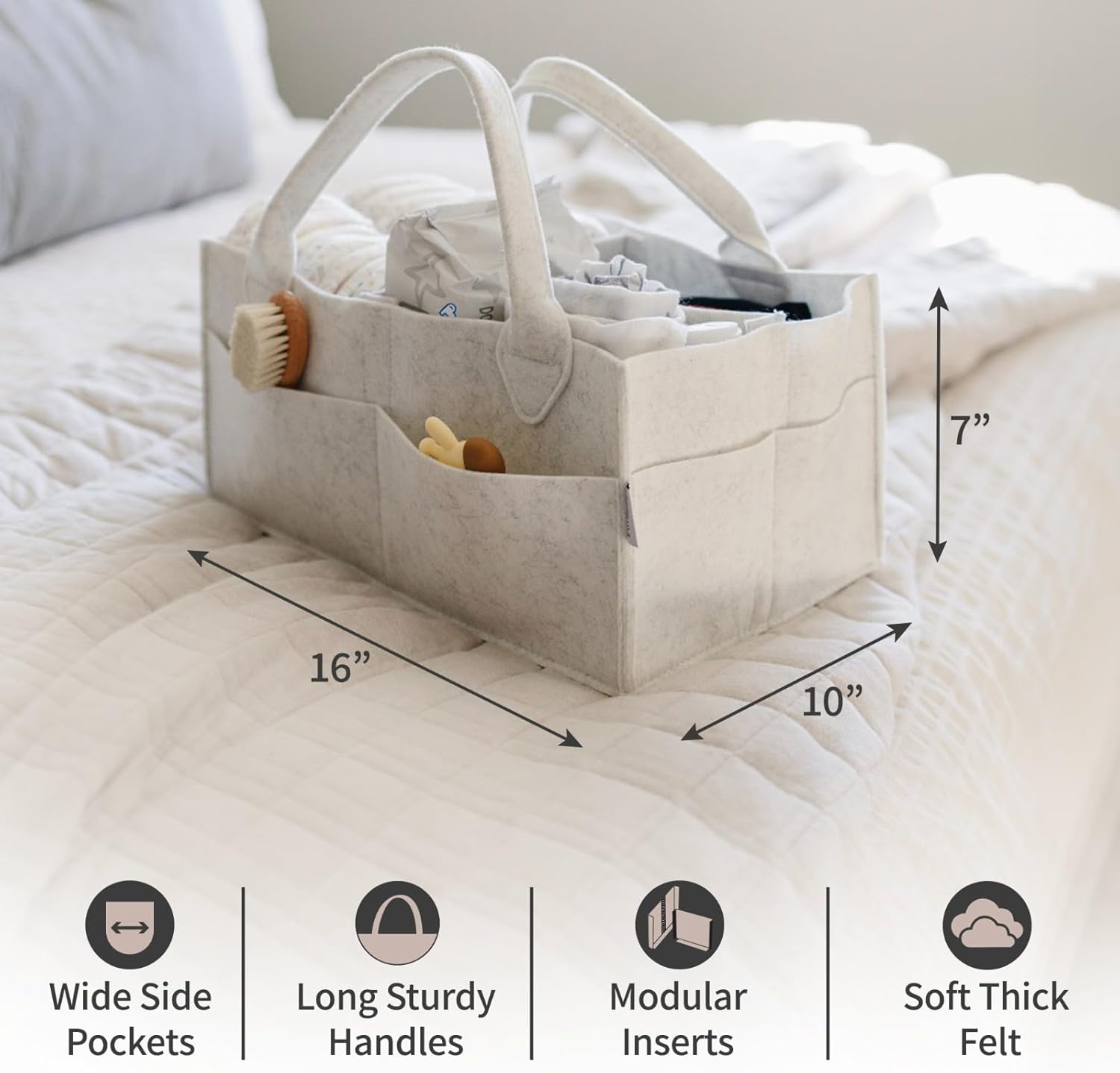 Putska Baby Diaper Caddy Organizer - Extra Large White