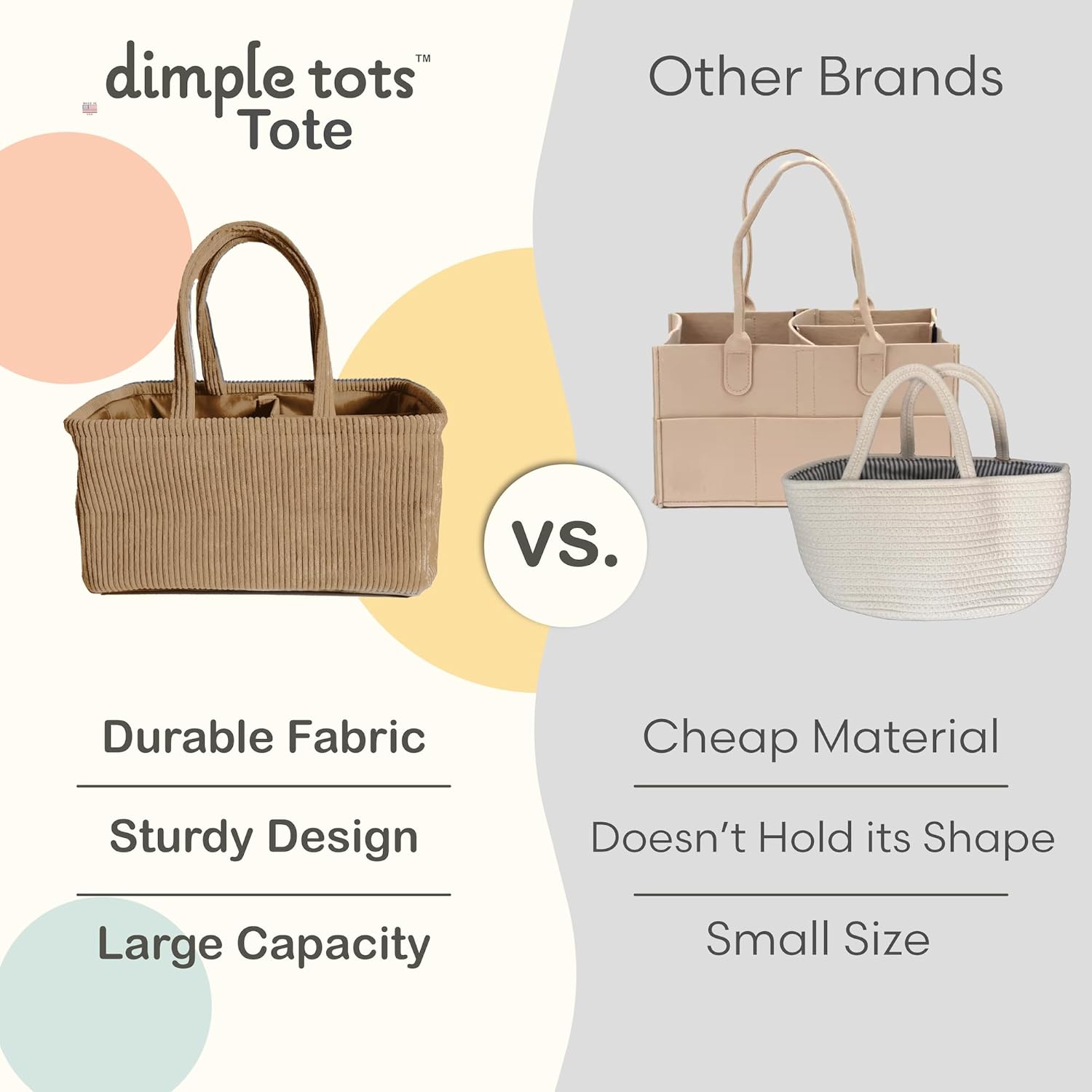 Newborn Essentials Diaper Caddy - Travel Car Organizer