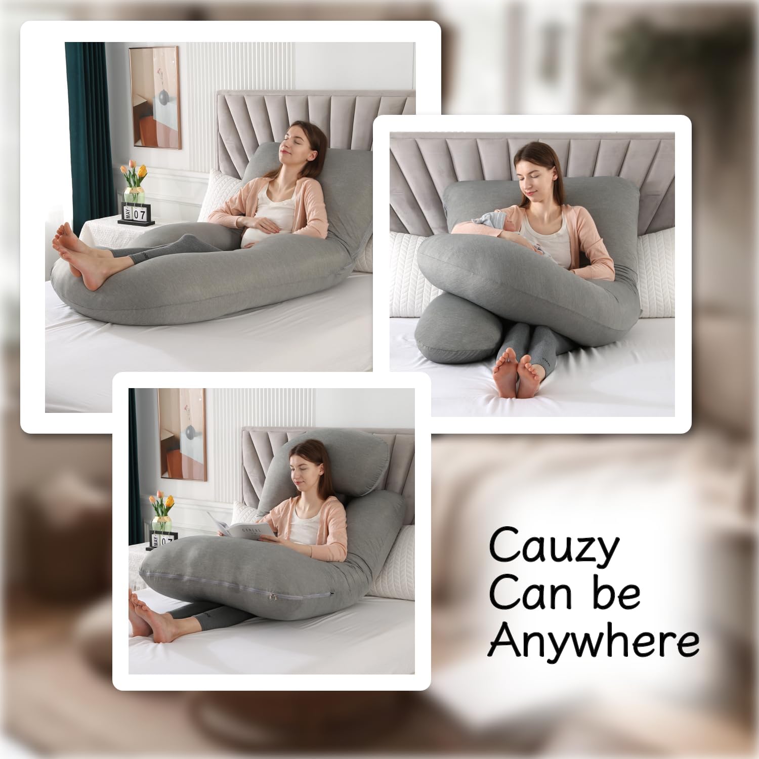 ALLOPERA Pregnancy Pillow - Full Body Support with Cooling Cover