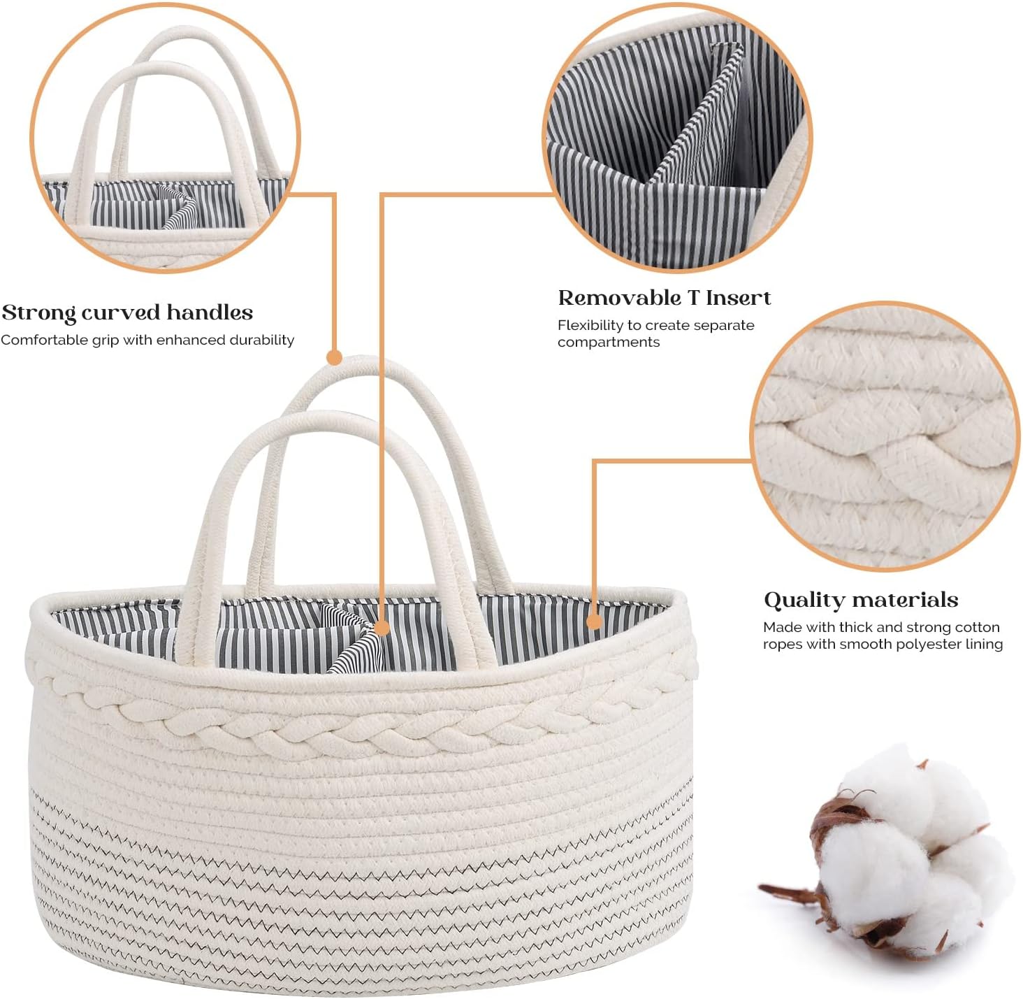 Luxury Little Diaper Caddy Storage Basket Organizer