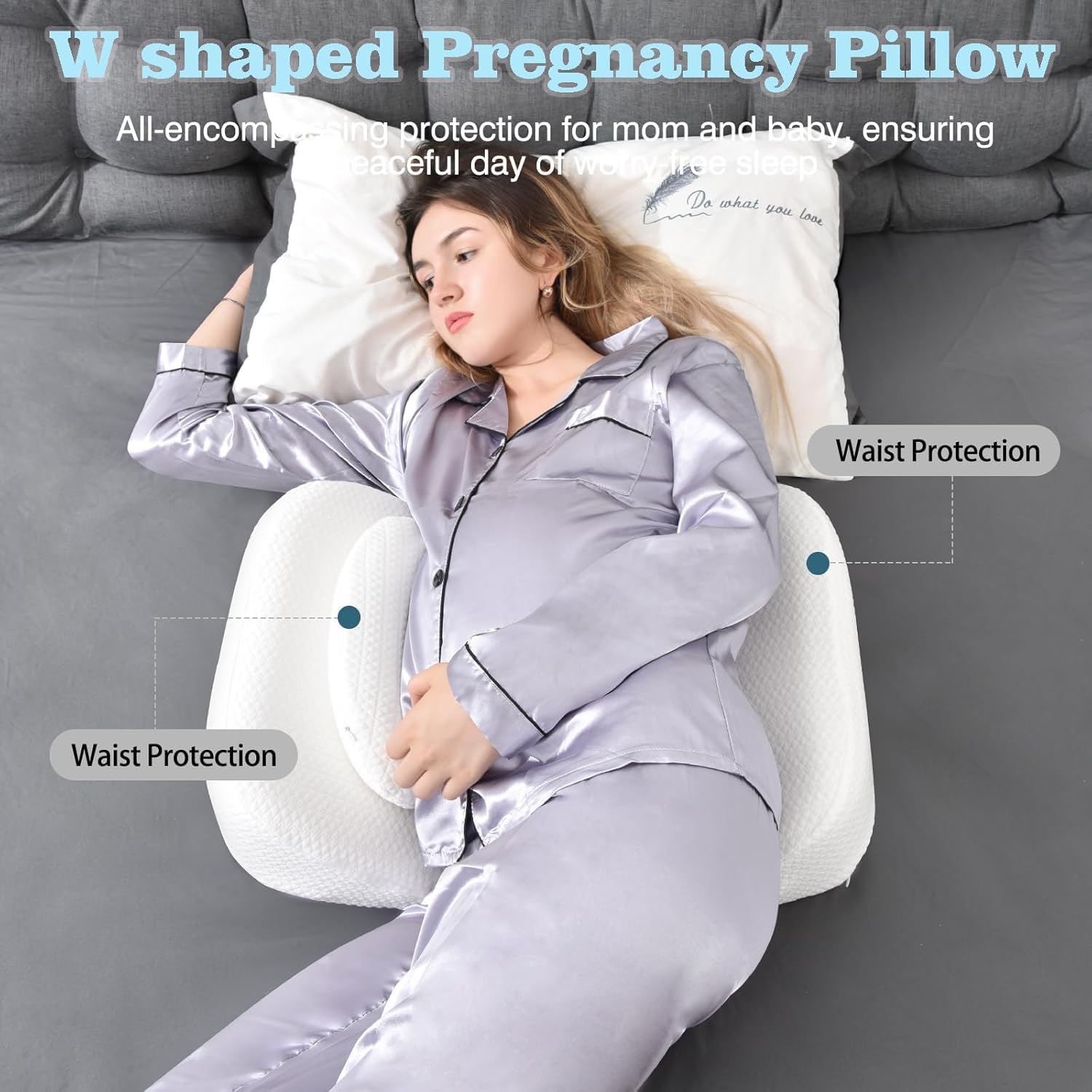 GOENDR Memory Foam Pregnancy Pillow with Cooling Cover