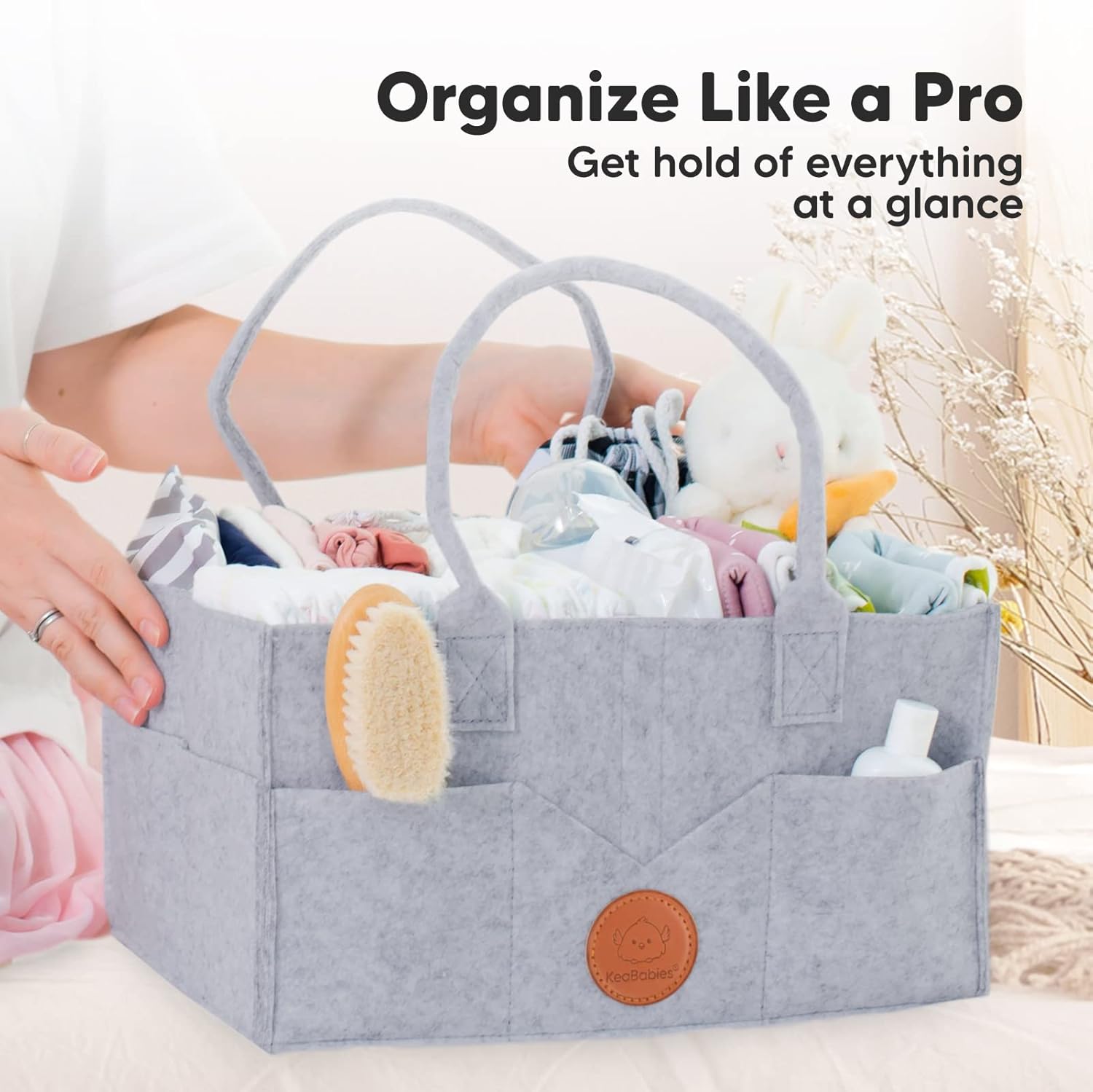KeaBabies Large Portable Diaper Caddy Organizer 1