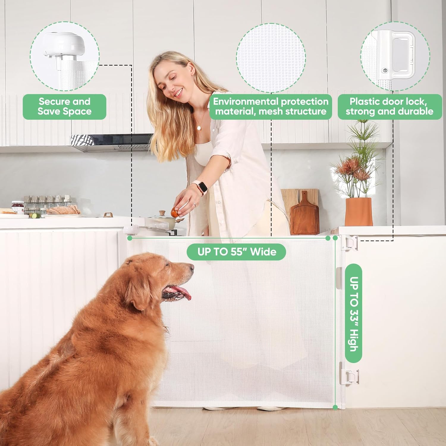 Likzest Retractable Baby Gate 33 Tall 55 Wide