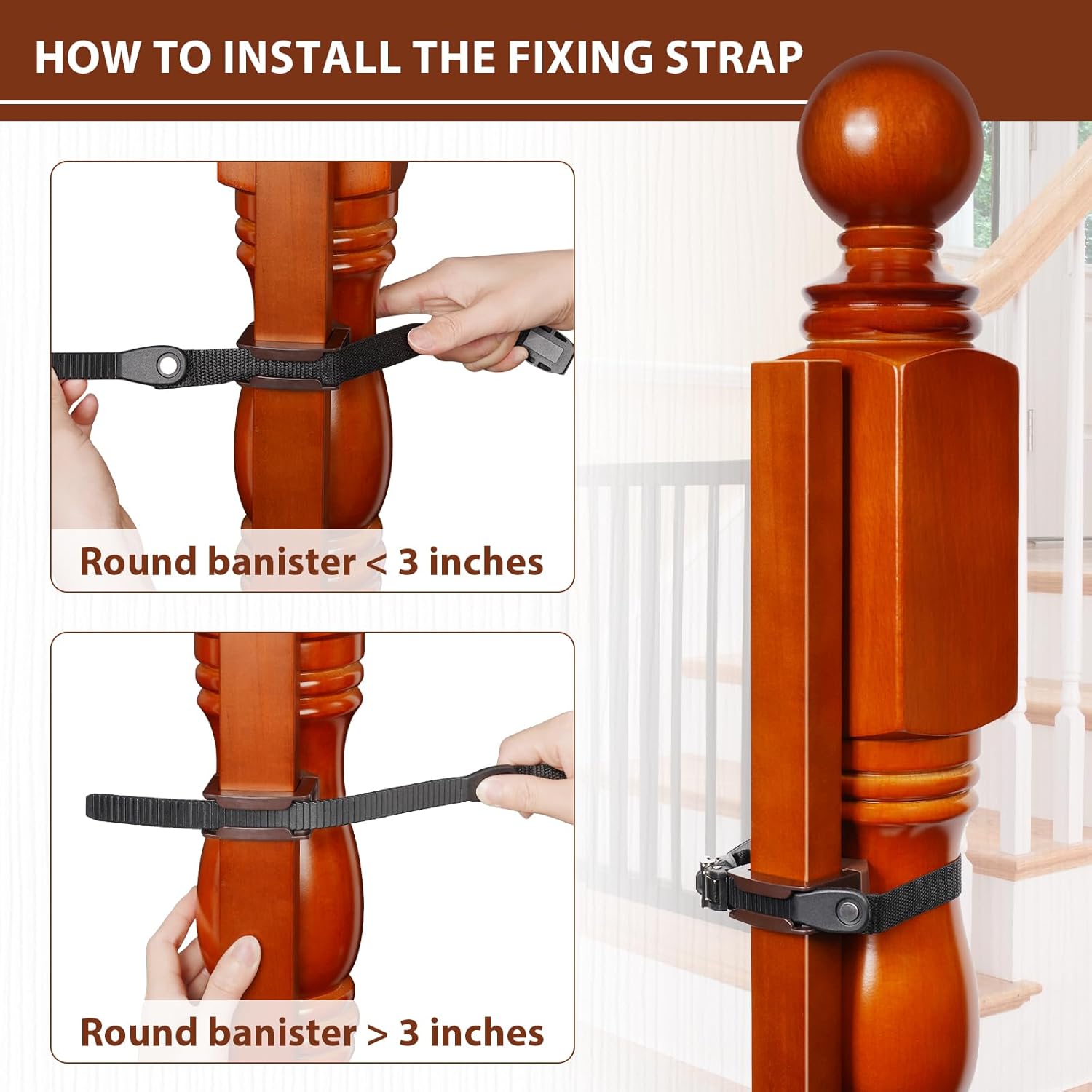 Salcod 1 Pcs No Hole Banister Gate Mounting Kit